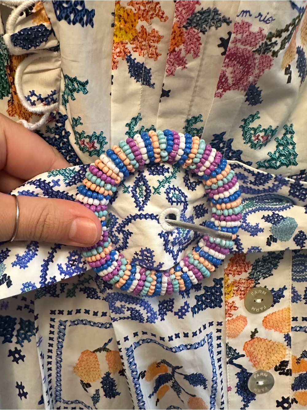 FARM Rio White Multi Floral Print Short Sleeve Romper - Picture 6 of 9